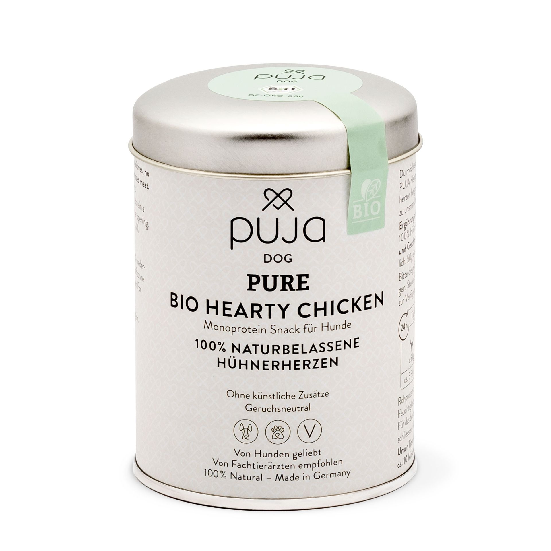 Pure BIO chicken hearts for dogs - tasty and healthy monoprotein snack 50g