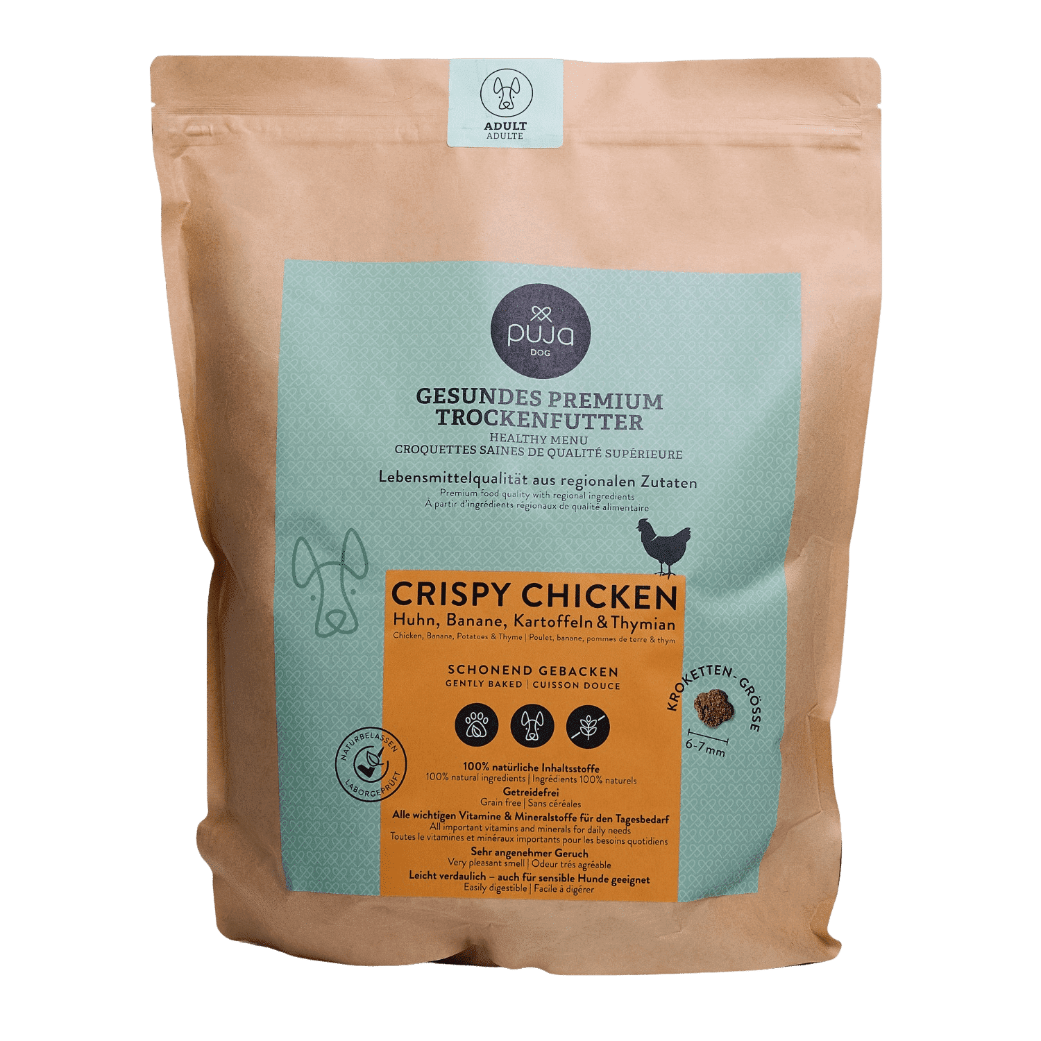 Premium dry food for dogs 2.5kg - chicken, banana, potatoes & thyme